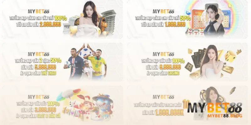 Khuyến Mãi Mybet88: Quà Tặng Hấp Dẫn Đang Chờ Bạn! 1 Top chương trình khuyến mãi Mybet88 hot hit nhất 2025